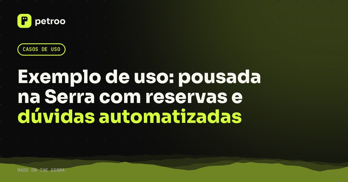 Exemplo de uso: pousada na Serra com reservas e dúvidas automatizadas